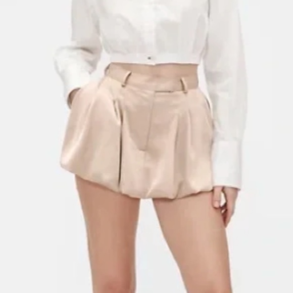 [2 SKIRT BUNDLE] GapStudio Beige & Blue PolkaDot Bubble Mini Skort - Size 0 - Picture 2 of 8